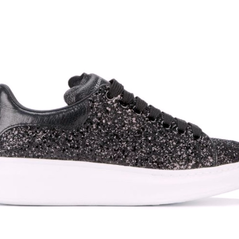 Alexander McQueen sneakers black glitter size 37.